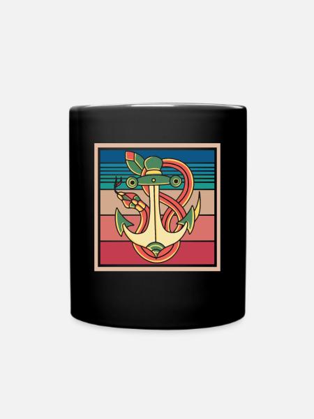 Schlange Anker Giftschlangen Schlangen - Tasse einfarbig - Schwarz