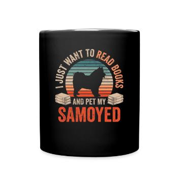 Lire et caresser Samoyède Samoyède - Mug uni - noir - Devant