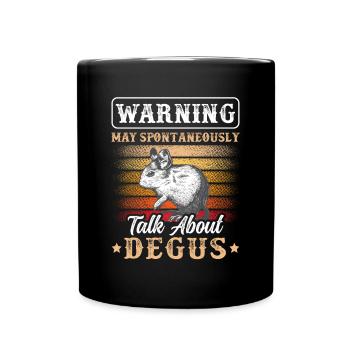 Spontaneously talk about Degu Chilean rodent - Full Colour Mug - black - Front