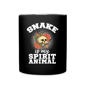 Spirit Animal Snake Schlangen Giftschlangen - Tasse einfarbig - Schwarz - Vorne