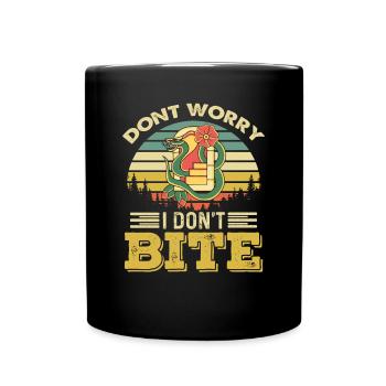Biting snake snakes Venomous snakes - Full Colour Mug - black - Front