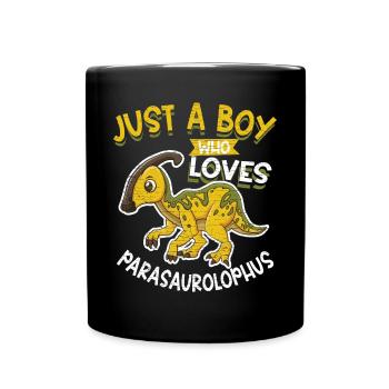 Dino Parasaurolophus Dinosaurier - Tasse einfarbig - Schwarz - Vorne