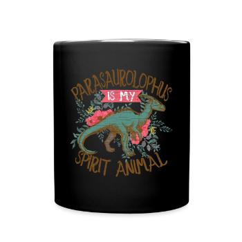 Parasaurolophus Geschenk Dino - Tasse einfarbig - Schwarz - Vorne