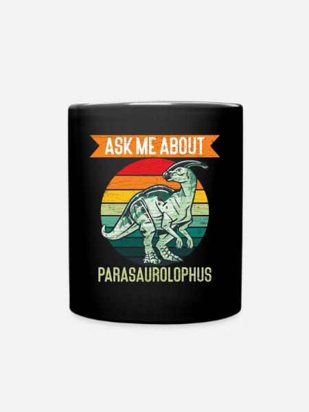 Reto Parasaurolophus Dino Dinosaurier - Tasse einfarbig - Schwarz