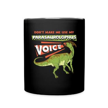 Dino Parasaurolophus Geschenkidee - Tasse einfarbig - Schwarz - Vorne