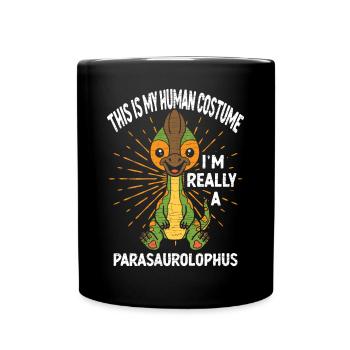 Parasaurolophus Dinosaurier Dino - Tasse einfarbig - Schwarz - Vorne
