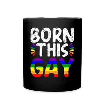 Geboren in diesem Gay Rainbow Pride Monat LGBTQ Gay Pride - Tasse einfarbig - Schwarz - Vorne