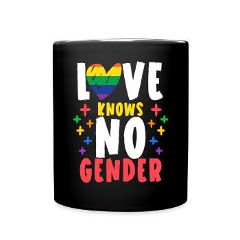 Love Knows No Gender Rainbow Pride Month - Full Colour Mug - black - Front
