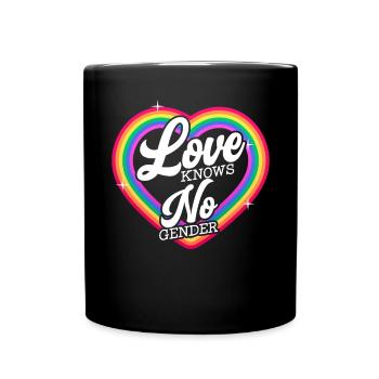 Love Knows No Gender Rainbow Pride Month - Full Colour Mug - black - Front