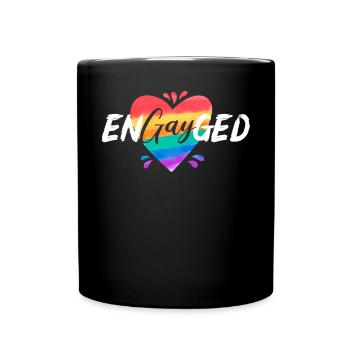 Engayged Rainbow Pride Monat LGBTQ Gay Pride - Tasse einfarbig - Schwarz - Vorne