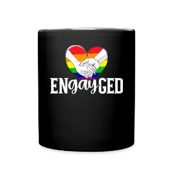 Engayged Rainbow Pride Monat LGBTQ Gay Pride - Tasse einfarbig - Schwarz - Vorne