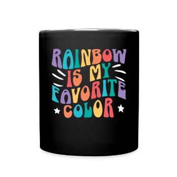 Regenbogen ist mein Lieblings-Color Pride-Monat - Tasse einfarbig - Schwarz - Vorne