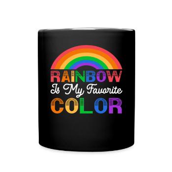 L’arc-en-ciel est mon mois de fierté de couleur préféré - Mug uni - noir - Devant