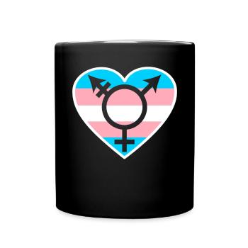 Trans Rainbow Pride LGBTQ Transgender Rechte - Tasse einfarbig - Schwarz - Vorne