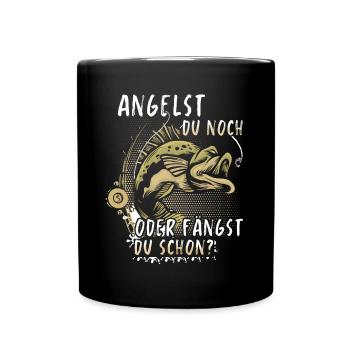 Angeln Fishing Fisher Angelrute Karpfen Rute Fisch - Tasse einfarbig - Schwarz - Vorne