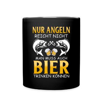 Angeln Tshirt Mann Fischer Rute Fischfang Fishing - Tasse einfarbig - Schwarz - Vorne