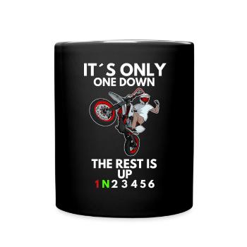 Supermoto / Supermotard / Supermoto Wheelie Biker - Mug uni - noir - Devant