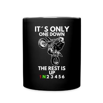 Supermoto / Supermotard / Supermoto Wheelie Biker - Mug uni - noir - Devant