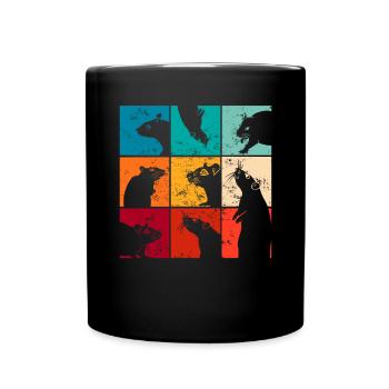 Ratten Geschenk Lustig Haustier Sprüche - Tasse einfarbig - Schwarz - Vorne