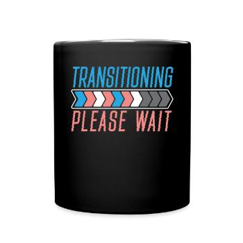 Transition Veuillez patienter LGBTQ Pride Transgenre - Mug uni - noir - Devant