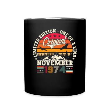Original November 1974 48th birthday gift - Full Colour Mug - black - Front