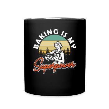 Retro Baking is My Superpower Backen - Full Colour Mug - black - Front