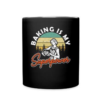 Retro Baking is My Superpower Backen - Full Colour Mug - black - Front