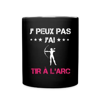 je peux pas j'ai tir à l'arc cadeau rose - Mug uni - noir - Devant