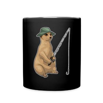 Canne à pêche pour le pêcheur de suricate Canne à pêche - Mug uni - noir - Devant