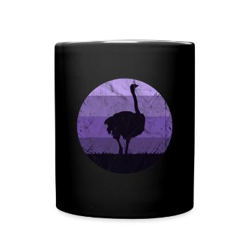 Strauß Geschenk Kinder Mädchen Jungs Ostrich - Tasse einfarbig - Schwarz - Vorne
