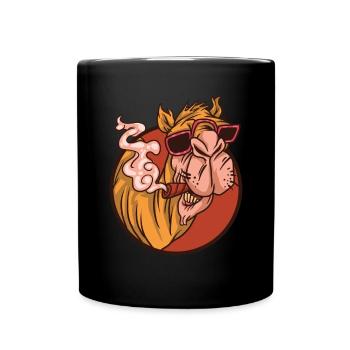 Cadeau de chameau Lama Alpaga Lama Animal Fumer - Mug uni - noir - Devant