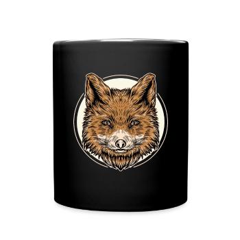 Fox intelligent Forest animal Fox Red fox Smart - Full Colour Mug - black - Front