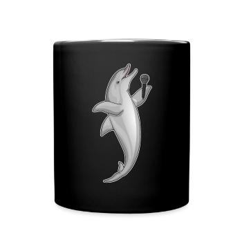 Dolphin Singer Microphone Singing - Full Colour Mug - black - Front