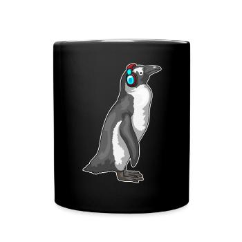 Musique casque Penguin - Mug uni - noir - Devant