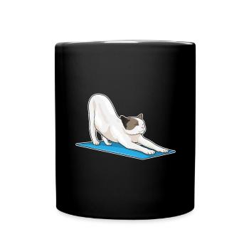 Cat Yoga Fitness Meditation - Full Colour Mug - black - Front