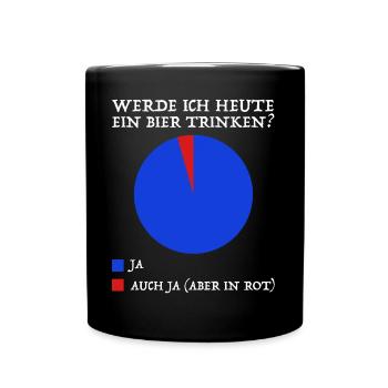 Werde ich heute Bier trinken | lustige Sprüche - Tasse einfarbig - Schwarz - Vorne