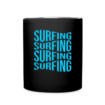 Surfen - Tasse einfarbig - Schwarz - Vorne