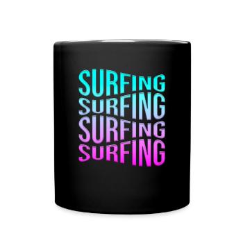 Surfen - Tasse einfarbig - Schwarz - Vorne