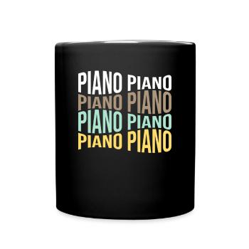 Klavier - Tasse einfarbig - Schwarz - Vorne