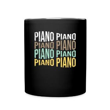 Klavier - Tasse einfarbig - Schwarz - Vorne