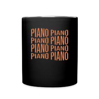 Klavier - Tasse einfarbig - Schwarz - Vorne