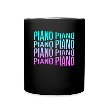 Klavier - Tasse einfarbig - Schwarz - Vorne