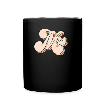 Frau Retro Matching Paar frisch verheiratete verhe - Tasse einfarbig - Schwarz - Vorne