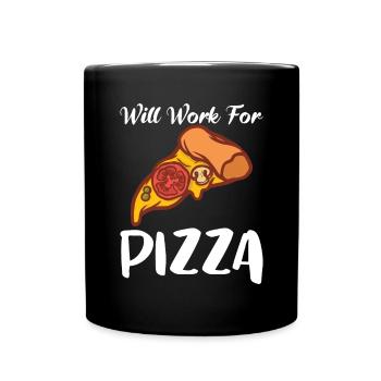 Snack Pizzalove Pizza Lover Geschenk - Tasse einfarbig - Schwarz - Vorne
