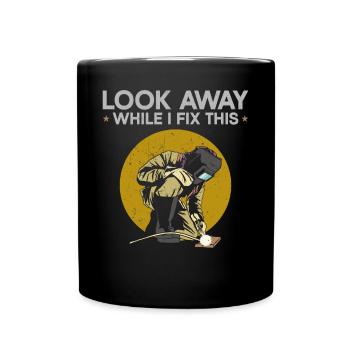 Welder Welding Vintage Look Away - Tasse einfarbig - Schwarz - Vorne