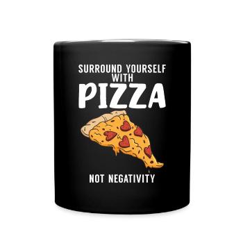 Snack Pizzalove Pizza Lover Geschenk - Tasse einfarbig - Schwarz - Vorne