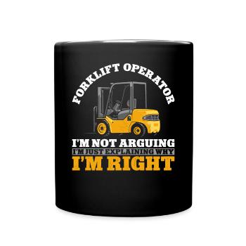 Certified Forklift Truck Operator - Full Colour Mug - black - Front