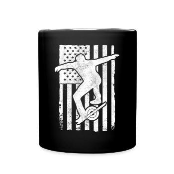USA Flag America Flag Onewheel Shirt - Full Colour Mug - black - Front