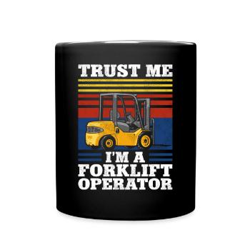 Certified Forklift Truck Operator - Full Colour Mug - black - Front