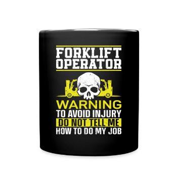 Certified Forklift Truck Operator - Full Colour Mug - black - Front